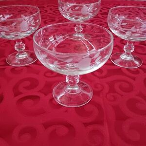 Vintage Princess House Heritage Footed Dessert Glasses | EUC | Handblown Crystal